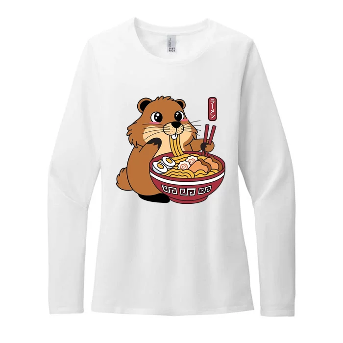 Groundhog Ramen Noodles Womens CVC Long Sleeve Shirt