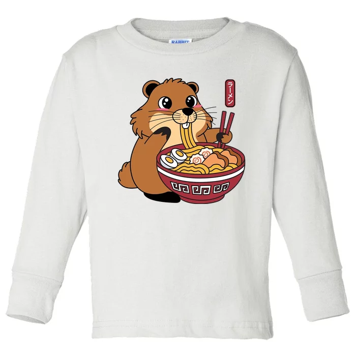 Groundhog Ramen Noodles Toddler Long Sleeve Shirt