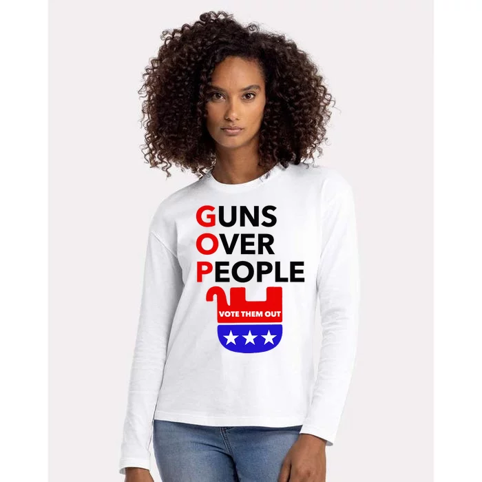 Gun Reform Now Gopguns Over People Vote Them Out Womens Cotton Relaxed Long Sleeve T-Shirt