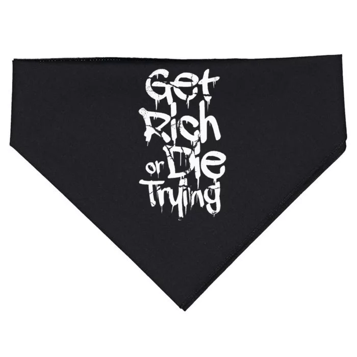 Get Rich Or Die Trying Money Millionaire Cash Miner Trader USA-Made Doggie Bandana