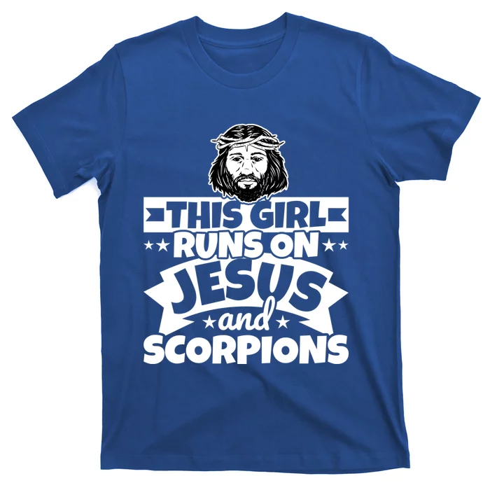 Girl Runs On Jesus And Scorpions Gift T-Shirt