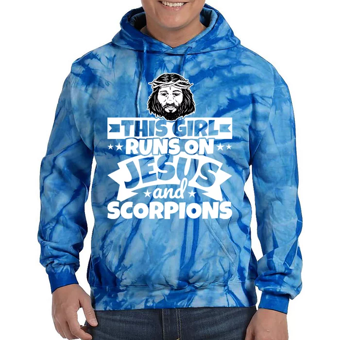 Girl Runs On Jesus And Scorpions Gift Tie Dye Hoodie