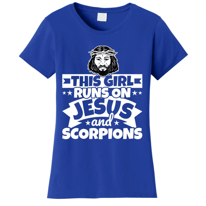 Girl Runs On Jesus And Scorpions Gift Women's T-Shirt