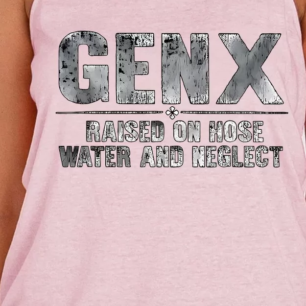 Genx Raised On Hose Water And Neglect Women's Knotted Racerback Tank