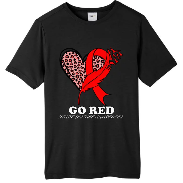 Go Red October Heart Disease Awareness Heart Leopard Ribbon ChromaSoft Performance T-Shirt