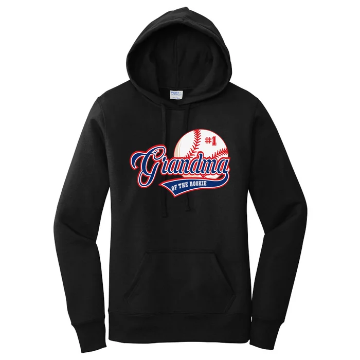 Grandma Rookie of Year 1st Birthday Baseball Theme Matching Women's Pullover Hoodie