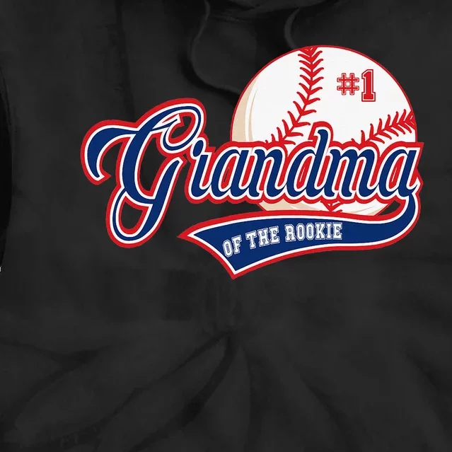 Grandma Rookie of Year 1st Birthday Baseball Theme Matching Tie Dye Hoodie