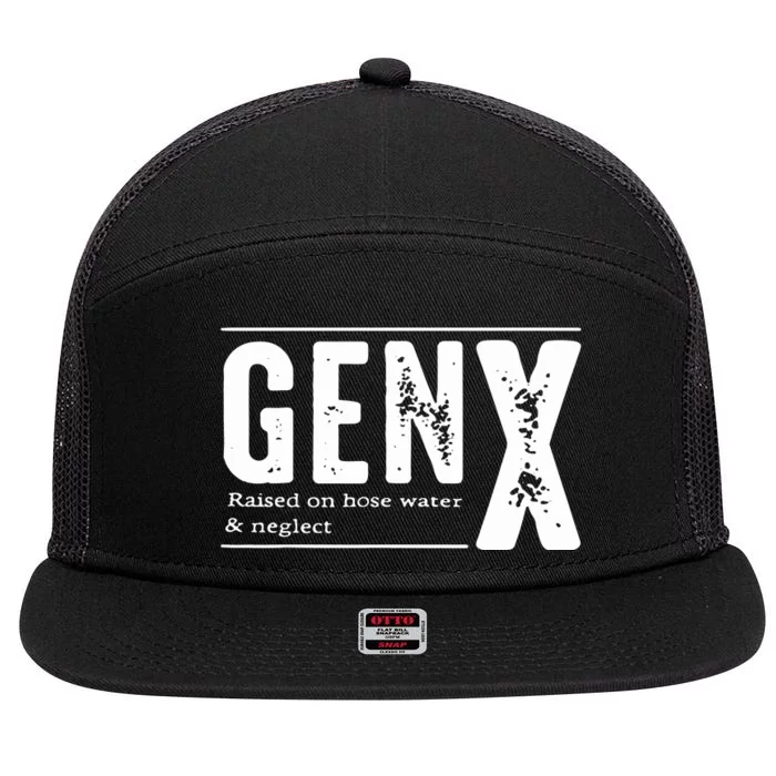 Genx Raised On Hose Water Neglect 7 Panel Mesh Trucker Snapback Hat