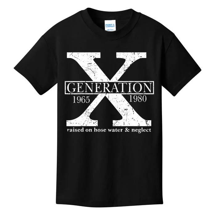 Genx Raised On Hose Water And Neglect Humor Kids T-Shirt