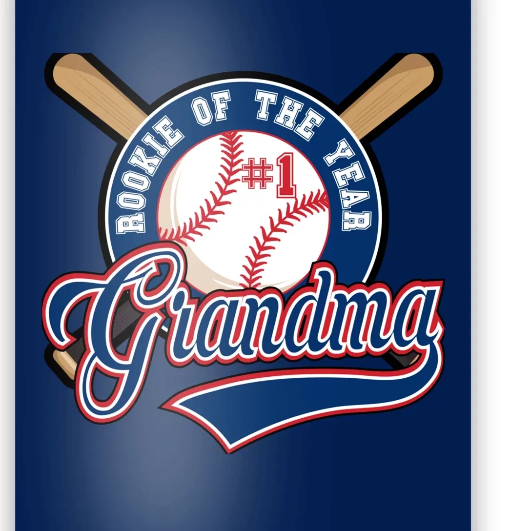 Grandma Rookie of Year 1st Birthday Baseball Theme Matching Poster