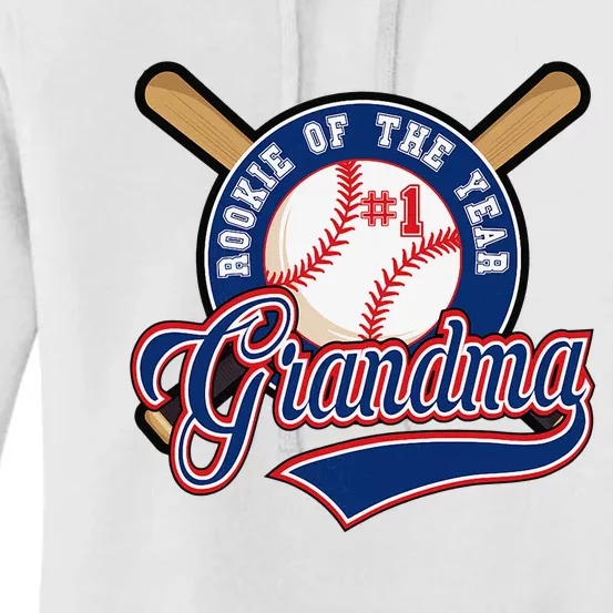 Grandma Rookie of Year 1st Birthday Baseball Theme Matching Women's Pullover Hoodie