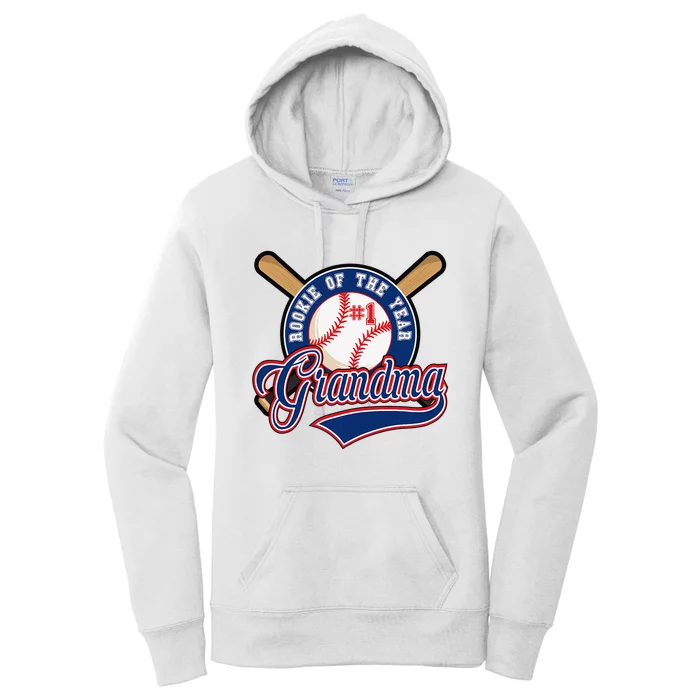 Grandma Rookie of Year 1st Birthday Baseball Theme Matching Women's Pullover Hoodie