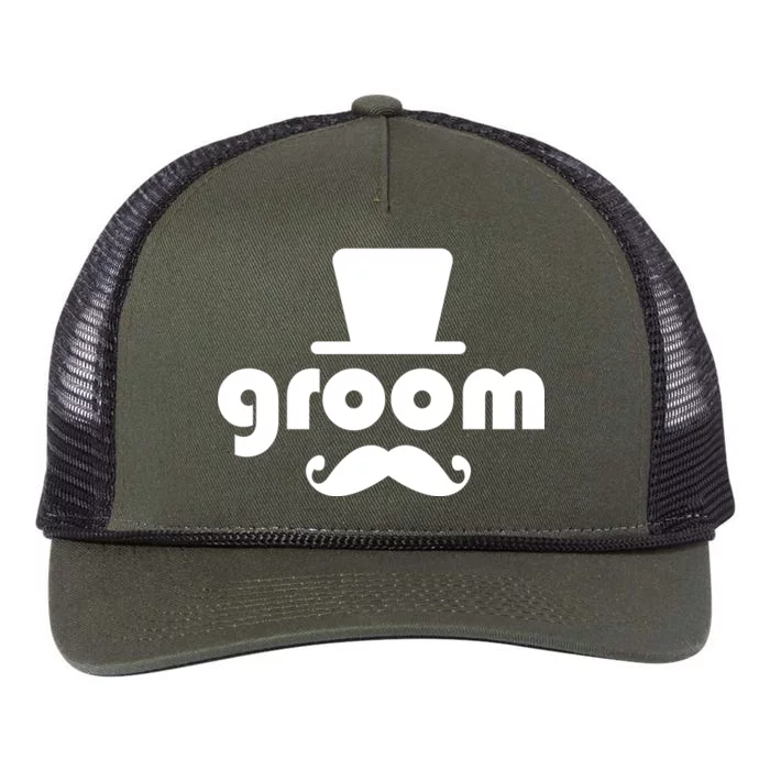 Groom Bachelor Party Retro Rope Trucker Hat Cap