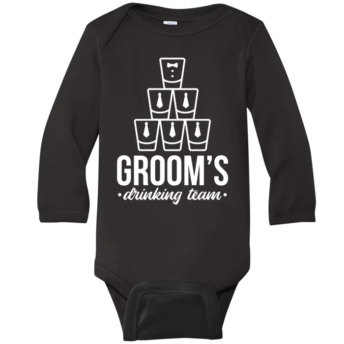 Grooms Drinking Teem Glass Baby Long Sleeve Bodysuit