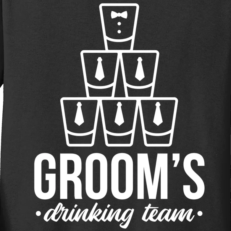 Grooms Drinking Teem Glass Kids Long Sleeve Shirt