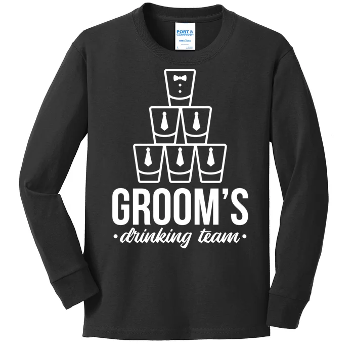 Grooms Drinking Teem Glass Kids Long Sleeve Shirt