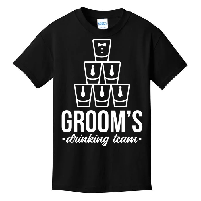 Grooms Drinking Teem Glass Kids T-Shirt