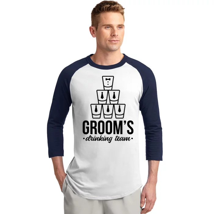 Grooms Drinking Teem Glass Baseball Sleeve Shirt