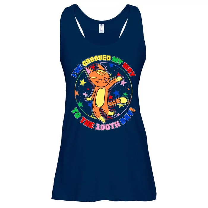 Groovy Cat 100th Day of School Ladies Essential Flowy Tank