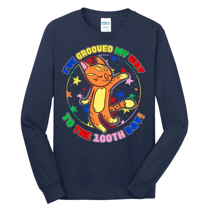 Groovy Cat 100th Day of School Tall Long Sleeve T-Shirt