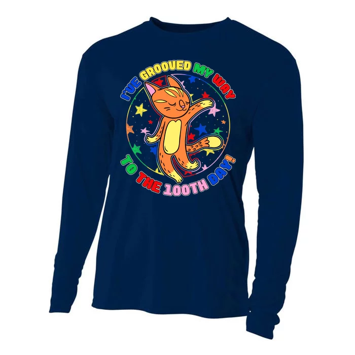 Groovy Cat 100th Day of School Cooling Performance Long Sleeve Crew