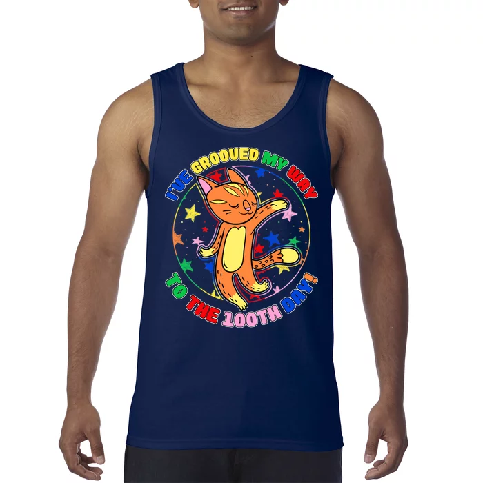 Groovy Cat 100th Day of School Tank Top