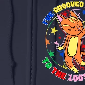 Groovy Cat 100th Day of School Full Zip Hoodie