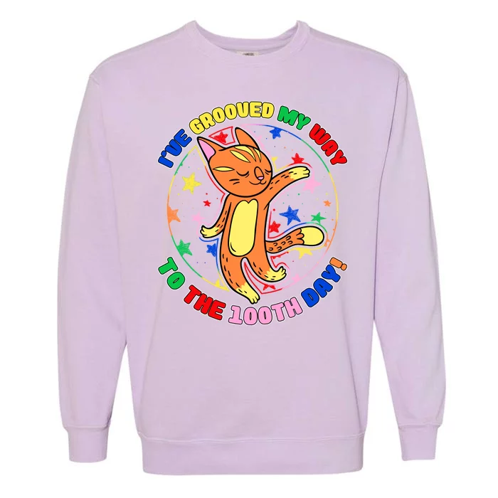 Groovy Cat 100th Day of School Garment-Dyed Sweatshirt