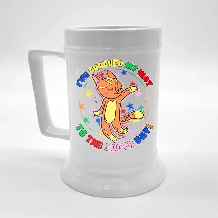 Groovy Cat 100th Day of School Front & Back Beer Stein