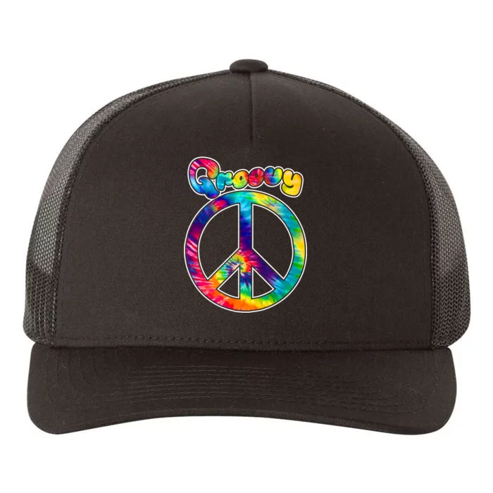 Groovy Peace Sign Yupoong Adult 5-Panel Trucker Hat