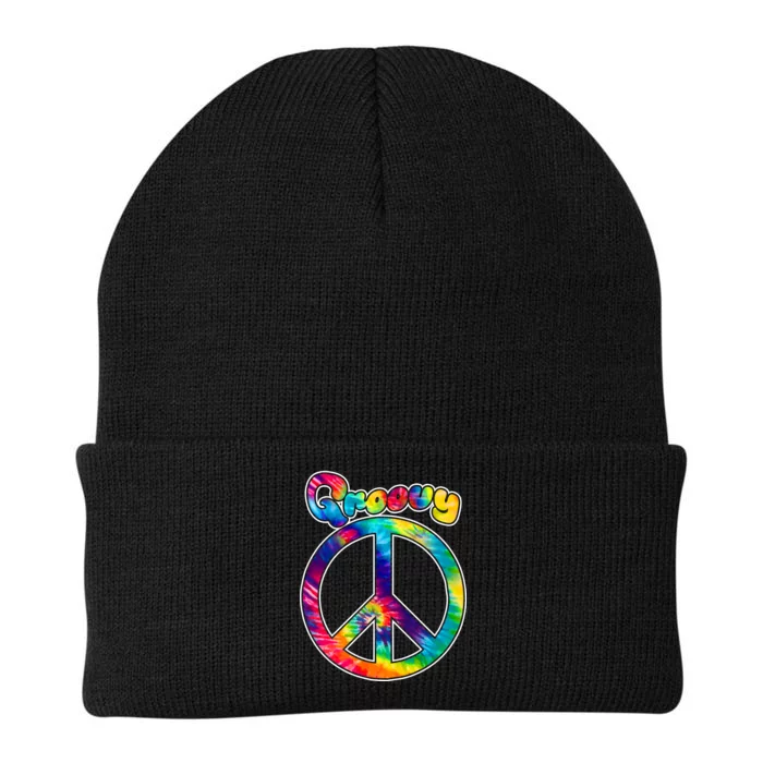 Groovy Peace Sign Knit Cap Winter Beanie