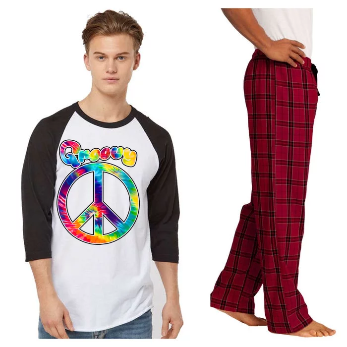 Groovy Peace Sign Raglan Sleeve Pajama Set