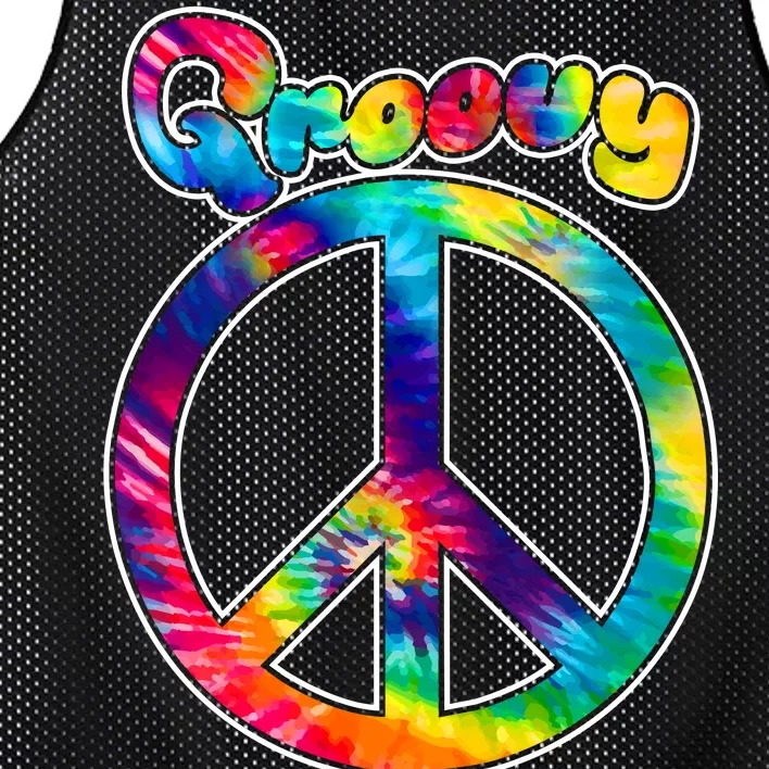 Groovy Peace Sign Mesh Reversible Basketball Jersey Tank