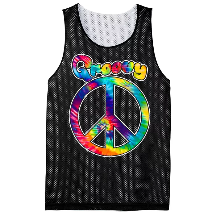 Groovy Peace Sign Mesh Reversible Basketball Jersey Tank