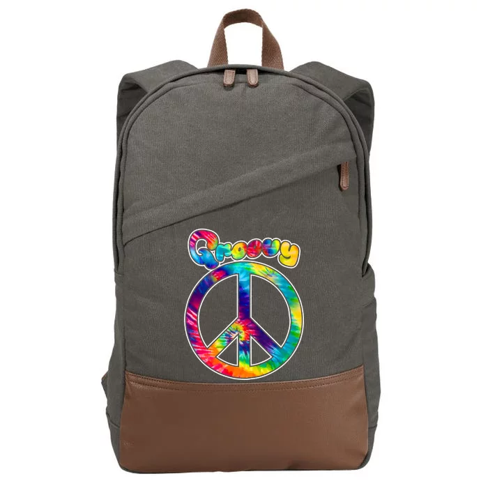 Groovy Peace Sign Cotton Canvas Backpack