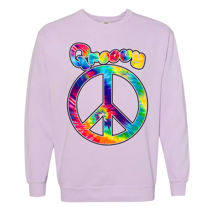 Groovy Peace Sign Garment-Dyed Sweatshirt