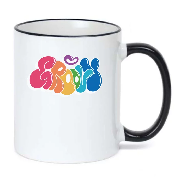 Groovy Retro Colorful Black Color Changing Mug