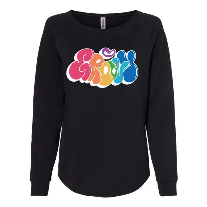 Groovy Retro Colorful Womens California Wash Sweatshirt