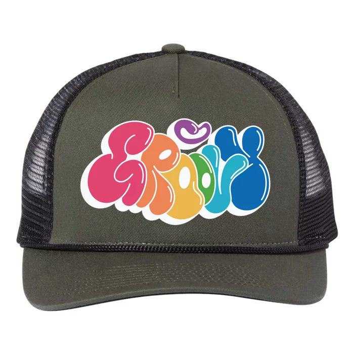 Groovy Retro Colorful Retro Rope Trucker Hat Cap