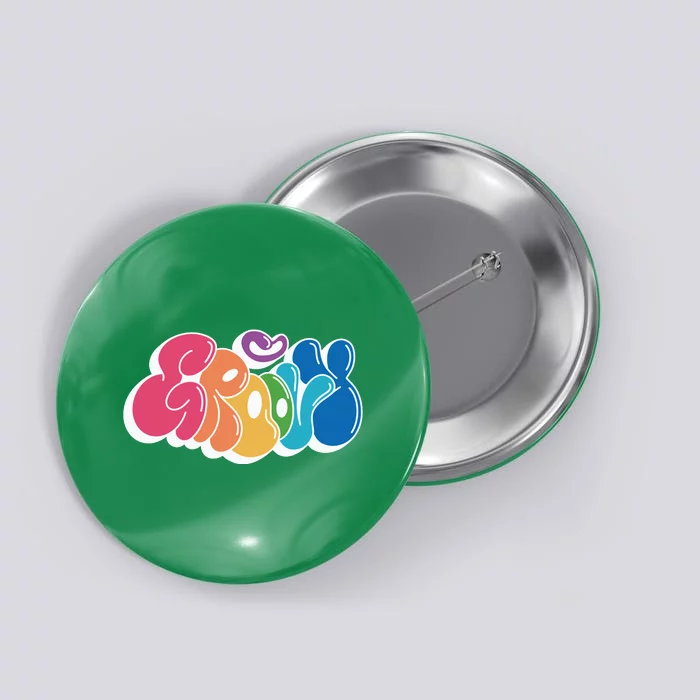 Groovy Retro Colorful Button