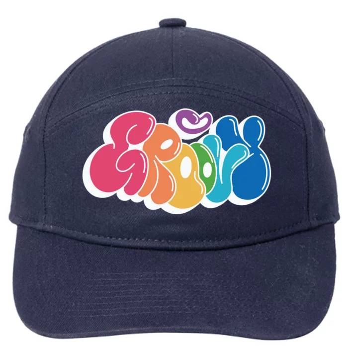 Groovy Retro Colorful 7-Panel Snapback Hat