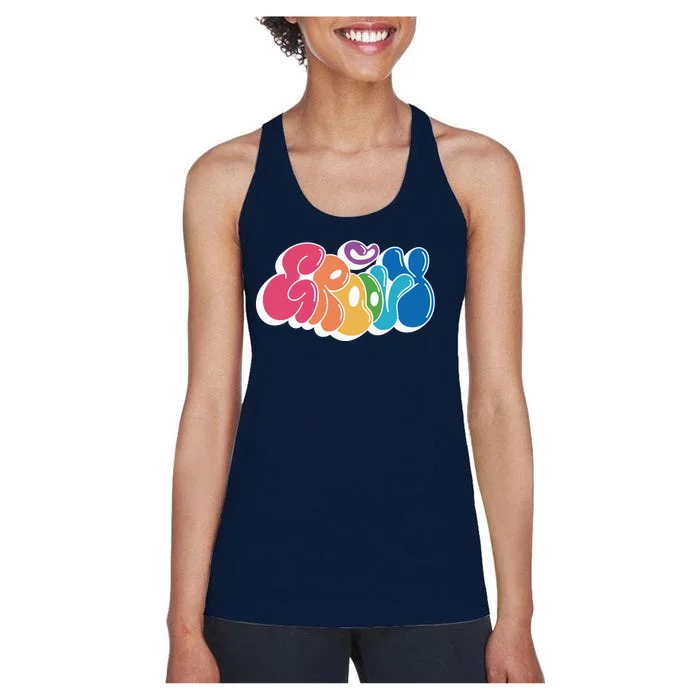 Groovy Retro Colorful Women's Racerback Tank