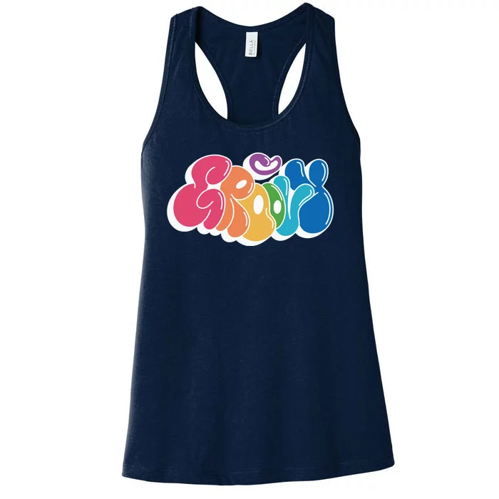 Groovy Retro Colorful Women's Racerback Tank