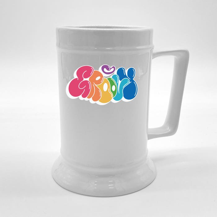 Groovy Retro Colorful Front & Back Beer Stein