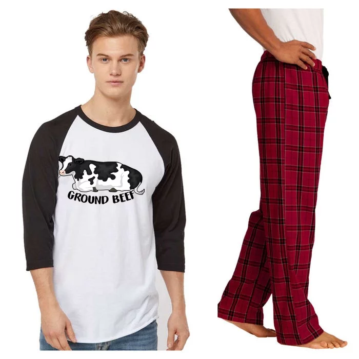 Ground Beef Funny Cow Raglan Sleeve Pajama Set