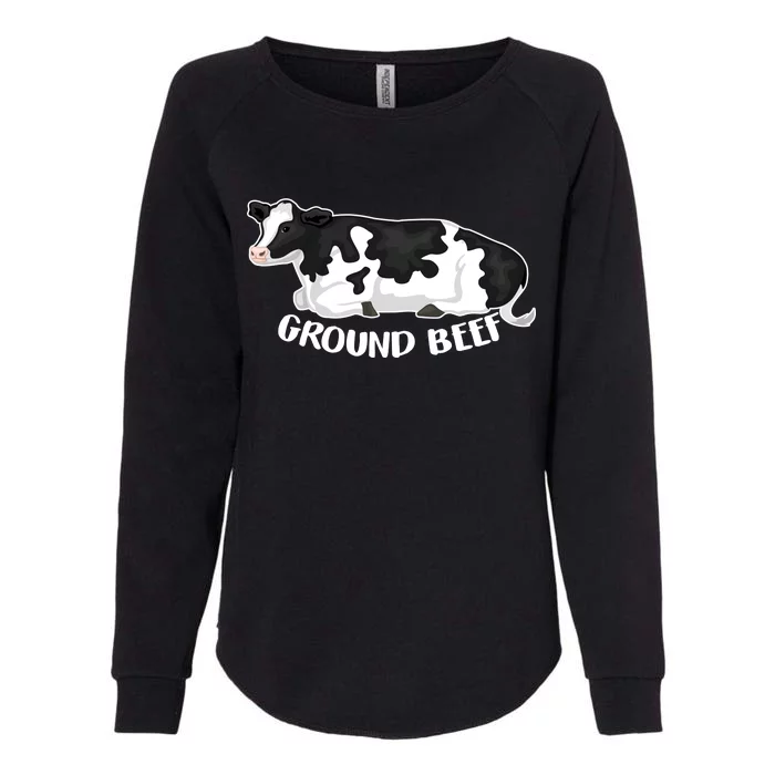 Ground Beef Funny Cow Womens California Wash Sweatshirt