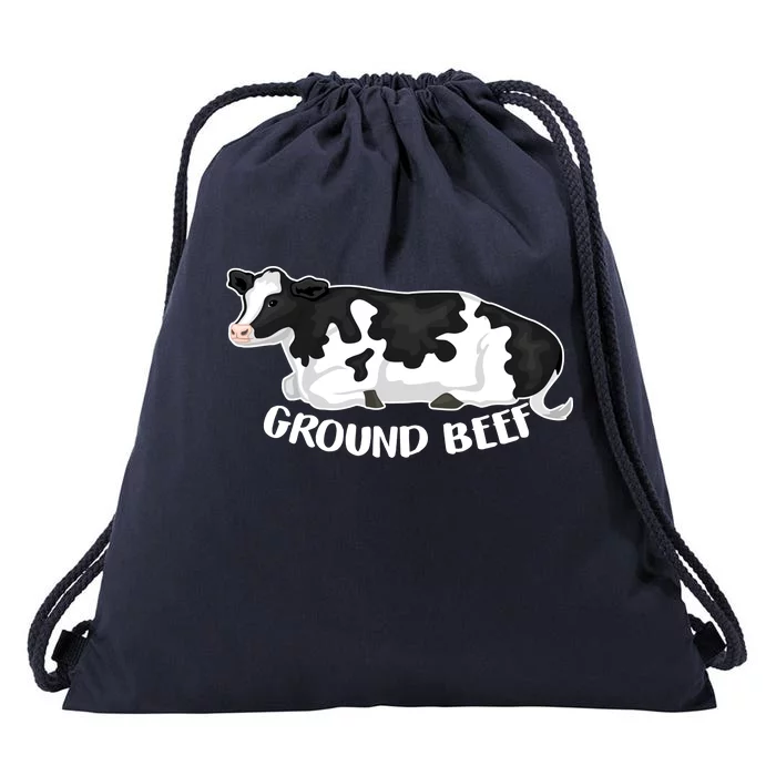 Ground Beef Funny Cow Drawstring Bag