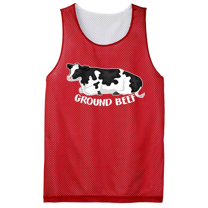 Ground Beef Funny Cow Mesh Reversible Basketball Jersey Tank