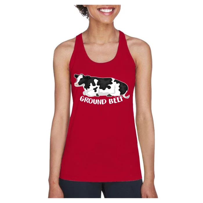 Ground Beef Funny Cow Women's Racerback Tank