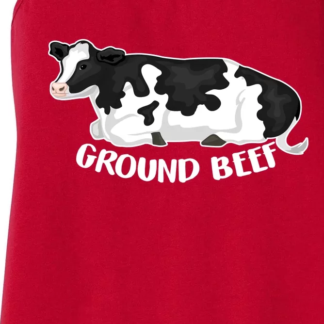 Ground Beef Funny Cow Women's Racerback Tank